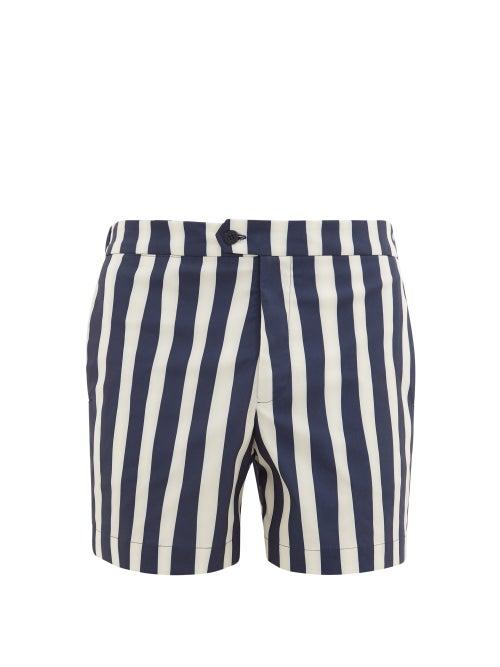 Matchesfashion.com Odyssee - Montauk Stripe-print Swim Shorts - Mens - Navy White