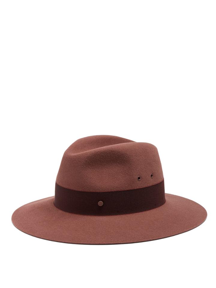 Maison Michel Henrietta Rabbit-fur Felt Fedora Hat