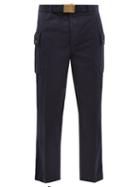 Mens Rtw Officine Gnrale - Maxence Belted Cotton Trousers - Mens - Navy