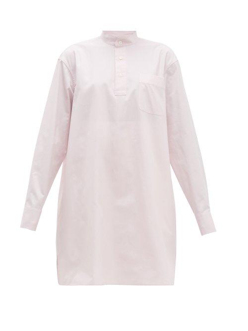 Matchesfashion.com Connolly - Band Collar Cotton Shirt - Womens - Light Pink