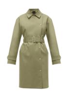 Matchesfashion.com Joseph - Conley Bonded Cotton-blend Trench Coat - Womens - Light Green