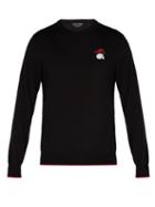 Matchesfashion.com Alexander Mcqueen - Embroidered Wool Sweater - Mens - Black Multi