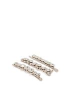 Matchesfashion.com Alessandra Rich - Mismatched Crystal Embellished Hair Clips - Womens - Crystal
