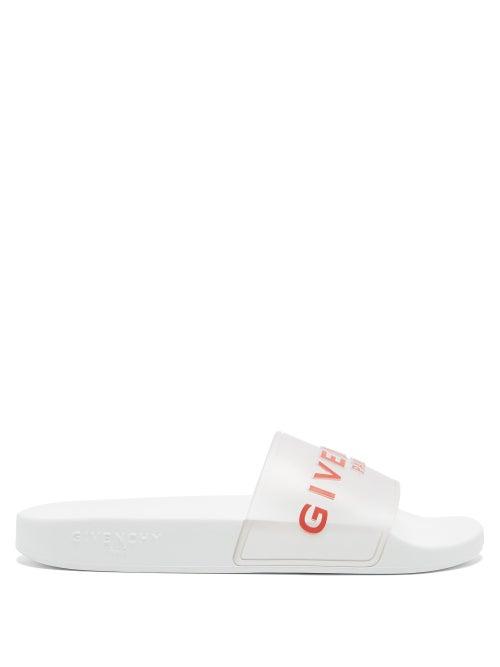 Matchesfashion.com Givenchy - Logo-embossed Rubber Slides - Womens - Clear