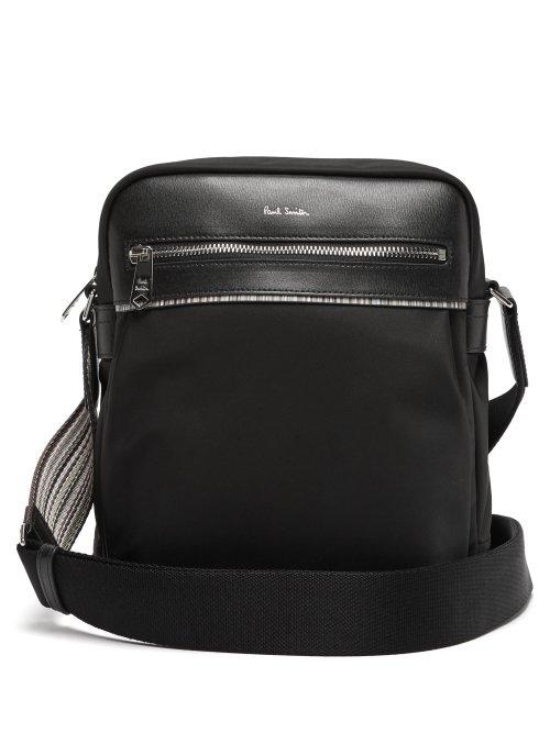 Matchesfashion.com Paul Smith - Signature Stripe Trimmed Cross Body Bag - Mens - Black