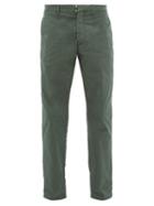 Matchesfashion.com J.w. Brine - Austin Cotton Blend Herringbone Trousers - Mens - Green