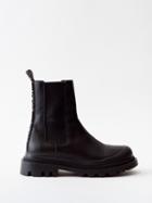 Loewe - Logo-jacquard Leather Chelsea Boots - Womens - Black