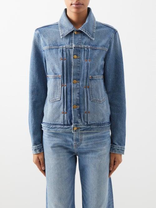 B Sides - Cecil Cropped Denim Jacket - Womens - Mid Denim