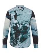 Matchesfashion.com Paul Smith - Photographic Beach Print Cotton Shirt - Mens - Blue