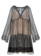 Matchesfashion.com Stella Mccartney - Star Print Silk Blend Dress - Womens - Black