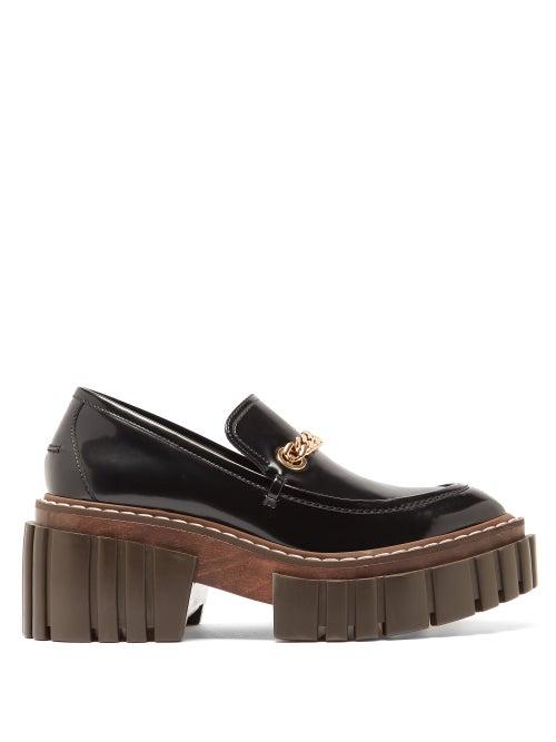 Matchesfashion.com Stella Mccartney - Emilie Chain-strap Faux-leather Platform Loafers - Womens - Black