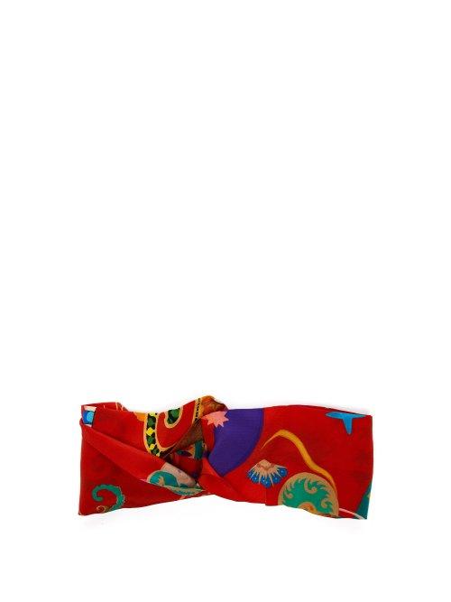 Matchesfashion.com Etro - Floral Print Silk Headband - Womens - Red
