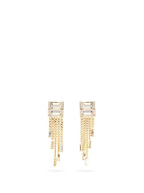 Matchesfashion.com Rosantica - Osiride Crystal And Chain Drop Earrings - Womens - Crystal