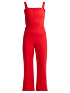 Matchesfashion.com Staud - Sofia Stretch Poplin Jumpsuit - Womens - Red