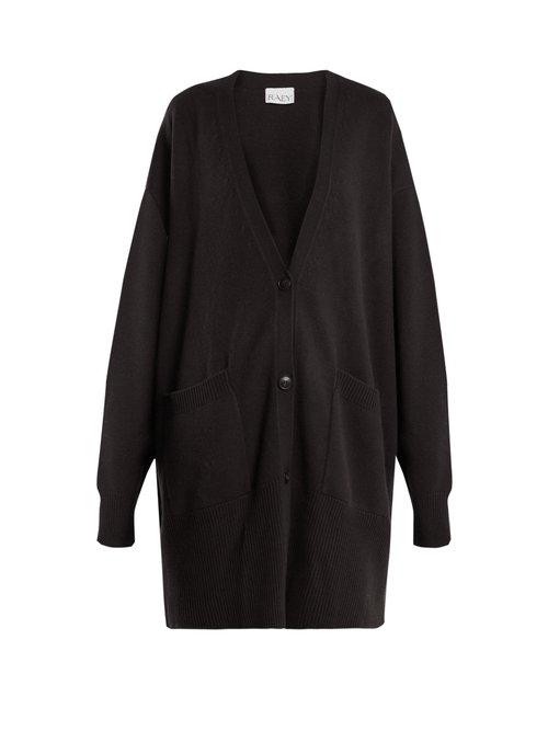 Matchesfashion.com Raey - Long Line Cashmere Grandad Cardigan - Womens - Black