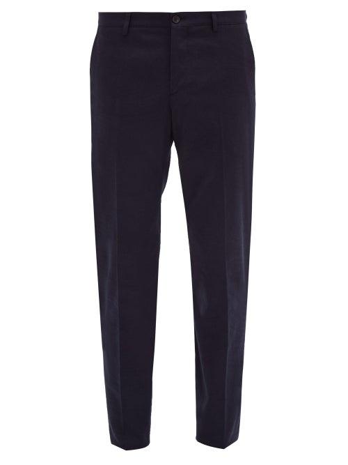 Matchesfashion.com Etro - Paisley Jacquard Cotton Twill Trousers - Mens - Blue