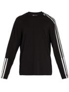Matchesfashion.com Y-3 - Striped Cotton Blend Long Sleeved T Shirt - Mens - Black