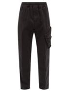 Stone Island - Logo-patch Cotton-twill Cargo Trousers - Mens - Black