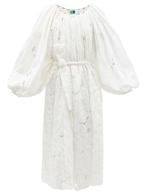 Rianna + Nina - Kendima Broderie-anglaise Cotton-poplin Midi Dress - Womens - Multi