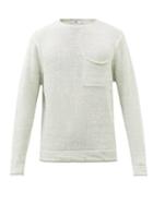 Inis Mein - Patch-pocket Linen Sweater - Mens - Light Green