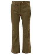 Matchesfashion.com Proenza Schouler - Panelled Flared Cuff Cotton Twill Trousers - Womens - Dark Green
