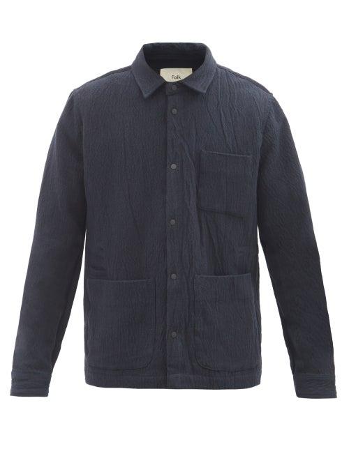 Folk - Assembly Garment-dyed Cotton-blend Jacket - Mens - Navy