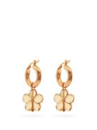 Matchesfashion.com Shrimps - Caroline Flower-bead Hoop Earrings - Womens - Gold
