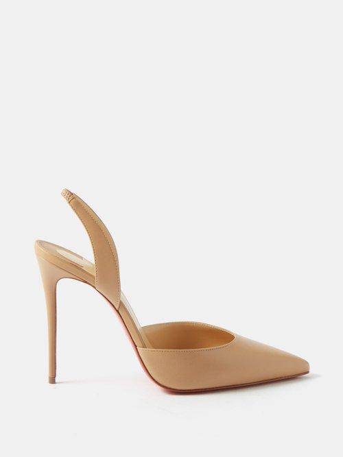 Christian Louboutin - So Kate 100 Leather Slingback Pumps - Womens - Nude