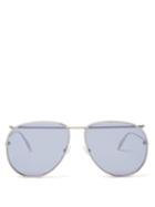 Matchesfashion.com Alexander Mcqueen - Top Bar Aviator Metal Sunglasses - Mens - Grey