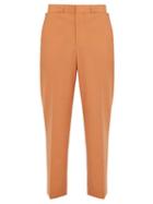 Matchesfashion.com Burberry - Tumbled Wool Wide Leg Trousers - Mens - Orange