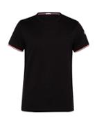 Matchesfashion.com Moncler - Striped Cuff Cotton Jersey T Shirt - Mens - Black