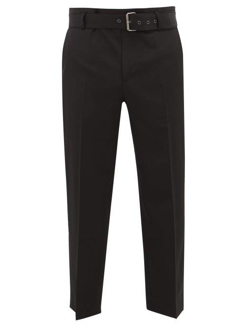 Matchesfashion.com Jw Anderson - Belted Wool Cropped Trousers - Mens - Black