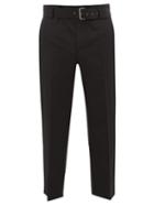 Matchesfashion.com Jw Anderson - Belted Wool Cropped Trousers - Mens - Black