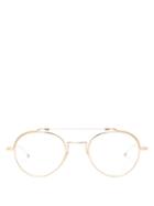 Matchesfashion.com Thom Browne - Round Frame Sunglasses - Mens - Gold