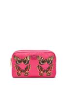 Matchesfashion.com Dolce & Gabbana - Butterfly Print Zip Around Cosmetics Bag - Womens - Pink Multi