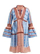 Matchesfashion.com Dodo Bar Or - Angel Embroidered Cotton Dress - Womens - Blue Multi