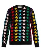 Matchesfashion.com Gucci - Star Intarsia Chunky Knit Wool Jumper - Mens - Multi