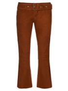 Marques'almeida Flared Suede Cropped Trousers