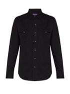 Matchesfashion.com Ralph Lauren Purple Label - Western Button Fastening Cotton Shirt - Mens - Black