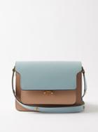 Marni - Trunk Colour-block Leather Shoulder Bag - Womens - Light Blue
