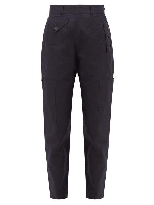 Matchesfashion.com Katharine Hamnett London - Denise Recycled Cotton Blend Utility Trousers - Womens - Navy