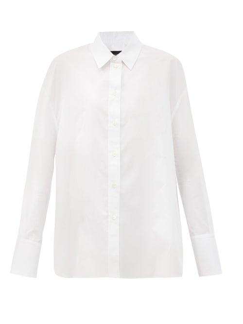 Matchesfashion.com Joseph - Dropped-hem Cotton-poplin Shirt - Womens - White