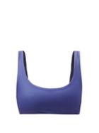 Matchesfashion.com Jade Swim - Rounded Edges Scoop-neck Ribbed Bikini Top - Womens - Dark Blue