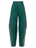 Matchesfashion.com Khaite - Emma High Rise Leather Trousers - Womens - Green