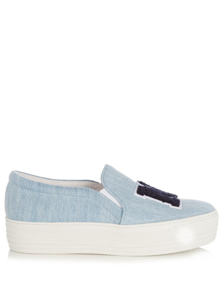 Joshua Sanders Ny Denim Slip-on Platform Trainers