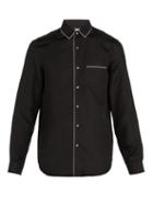 Matchesfashion.com Valentino - Pyjama Style Silk Shirt - Mens - Black