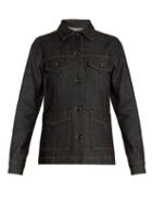Matchesfashion.com Frame - Le Raw Cotton Blend Denim Jacket - Womens - Dark Indigo