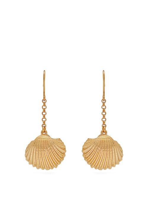 Matchesfashion.com Aurlie Bidermann - Fortaleza Shell 18kt Gold Plated Earrings - Womens - Gold
