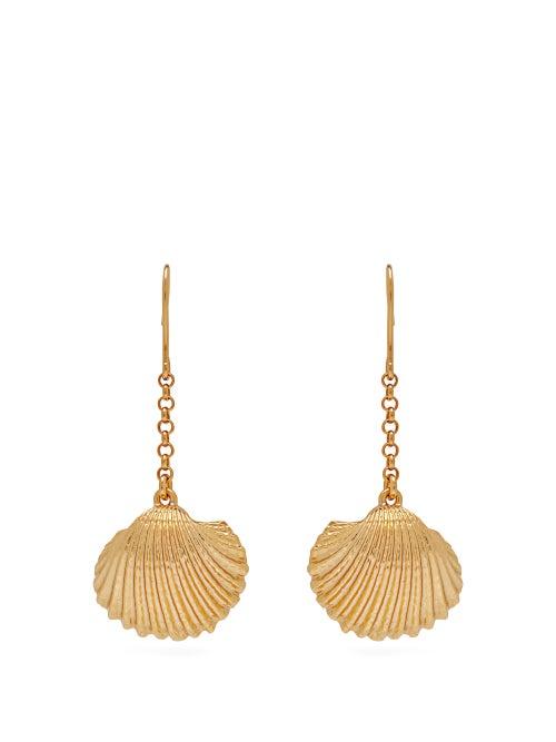 Matchesfashion.com Aurlie Bidermann - Fortaleza Shell 18kt Gold Plated Earrings - Womens - Gold