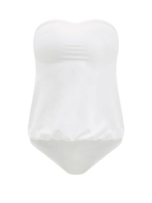 Matchesfashion.com Norma Kamali - Mio Strapless Sweatheart-neckline Swimsuit - Womens - White